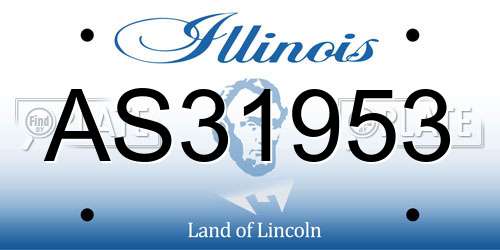 AS31953 Illinois License Plate