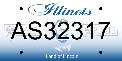 AS32317 Illinois License Plate