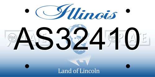 AS32410 Illinois License Plate