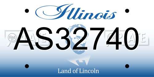 AS32740 Illinois License Plate