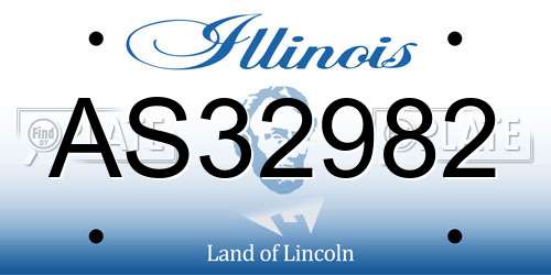 AS32982 Illinois License Plate