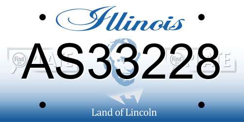 AS33228 Illinois License Plate