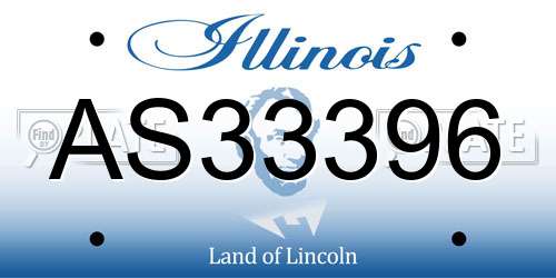AS33396 Illinois License Plate