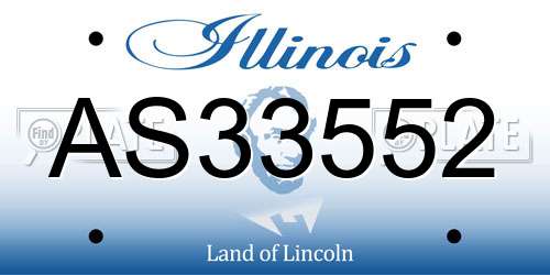 AS33552 Illinois License Plate