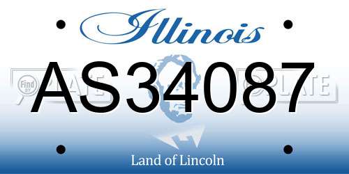 AS34087 Illinois License Plate