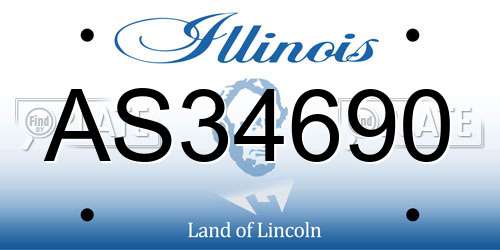 AS34690 Illinois License Plate