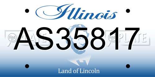AS35817 Illinois License Plate