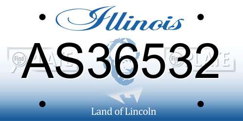 AS36532 Illinois License Plate