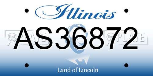 AS36872 Illinois License Plate