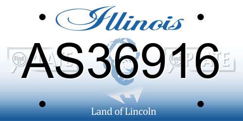 AS36916 Illinois License Plate