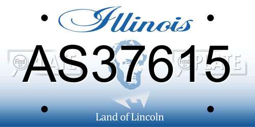AS37615 Illinois License Plate