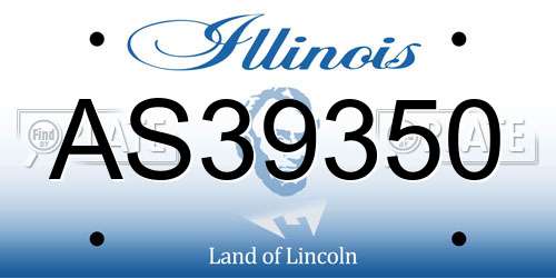 AS39350 Illinois License Plate