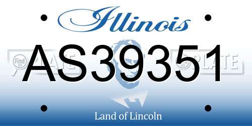 AS39351 Illinois License Plate