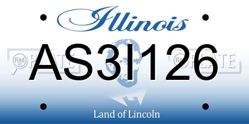 AS3I126 Illinois License Plate