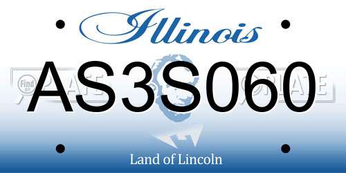 AS3S060 Illinois License Plate