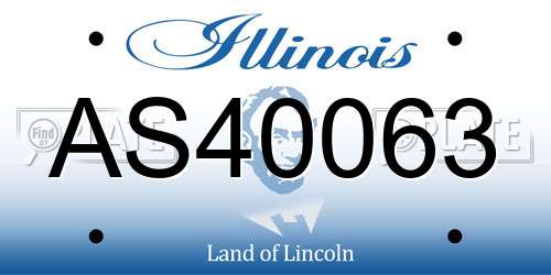 AS40063 Illinois License Plate