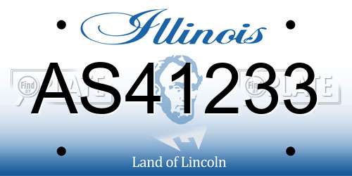 AS41233 Illinois License Plate