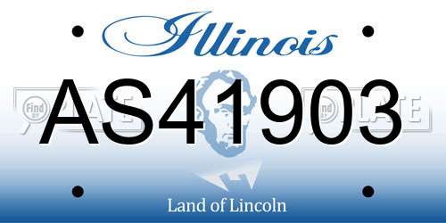 AS41903 Illinois License Plate