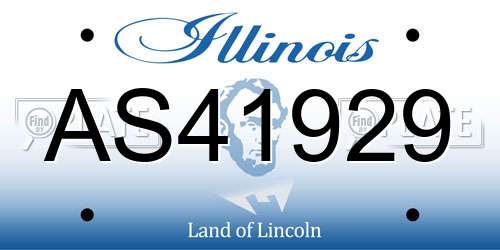 AS41929 Illinois License Plate