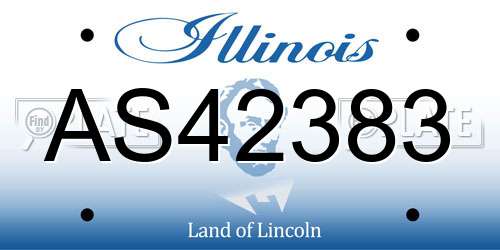 AS42383 Illinois License Plate