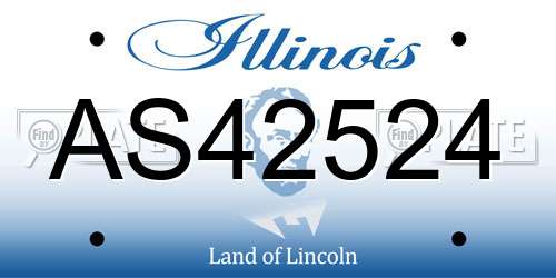 AS42524 Illinois License Plate