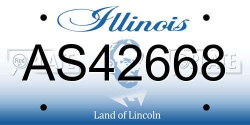 AS42668 Illinois License Plate