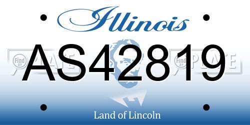AS42819 Illinois License Plate