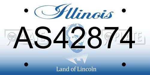 AS42874 Illinois License Plate