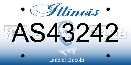 AS43242 Illinois License Plate