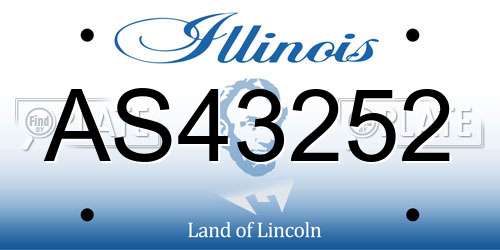AS43252 Illinois License Plate