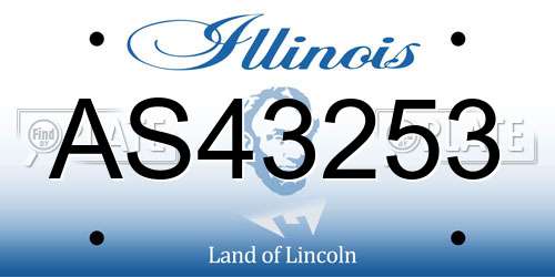 AS43253 Illinois License Plate