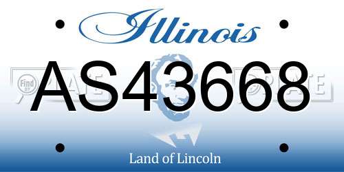 AS43668 Illinois License Plate