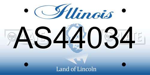 AS44034 Illinois License Plate