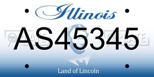AS45345 Illinois License Plate