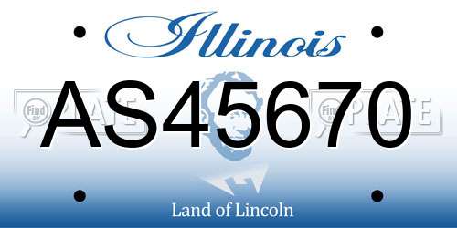 AS45670 Illinois License Plate