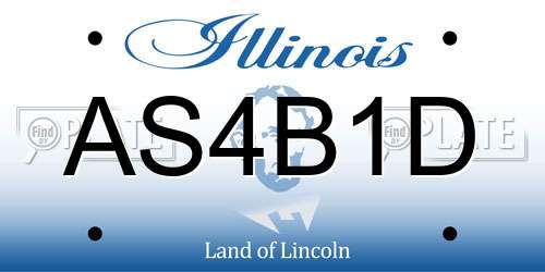 AS4B1D Illinois License Plate