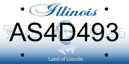 AS4D493 Illinois License Plate