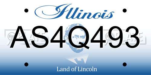 AS4Q493 Illinois License Plate