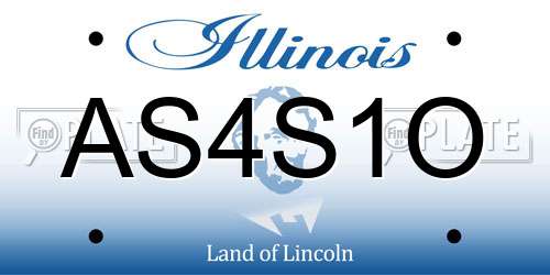AS4S1O Illinois License Plate