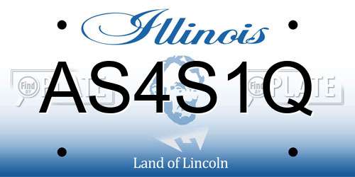 AS4S1Q Illinois License Plate
