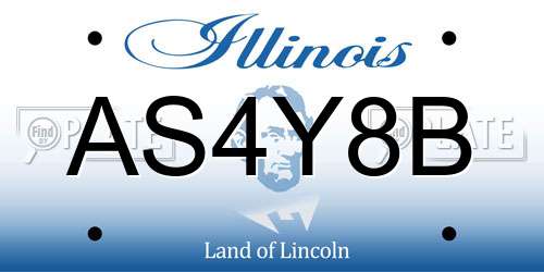 AS4Y8B Illinois License Plate