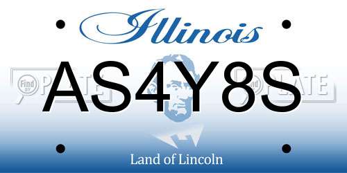 AS4Y8S Illinois License Plate
