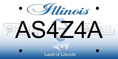 AS4Z4A Illinois License Plate