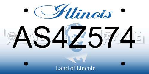 AS4Z574 Illinois License Plate
