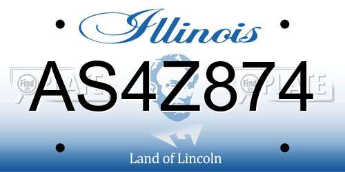 AS4Z874 Illinois License Plate