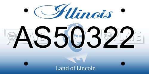 AS50322 Illinois License Plate