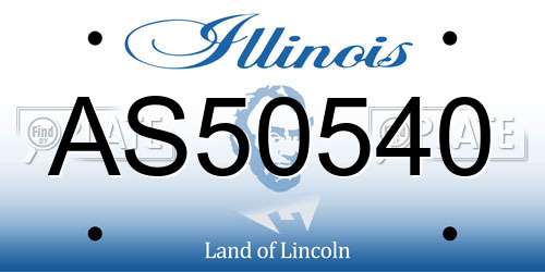 AS50540 Illinois License Plate
