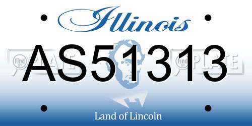 AS51313 Illinois License Plate