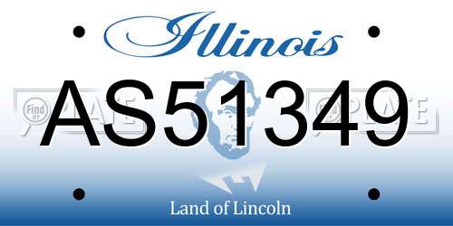 AS51349 Illinois License Plate