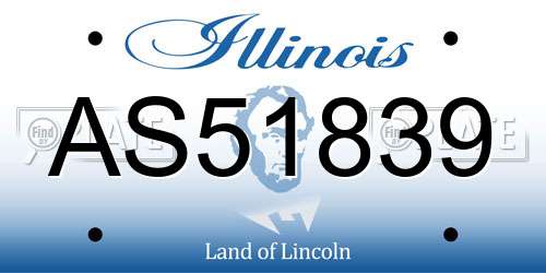 AS51839 Illinois License Plate